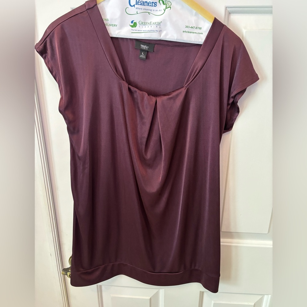 Dark plum draped top